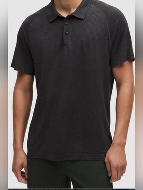 lululemon athletica Men's Black Short-Sleeve Polo